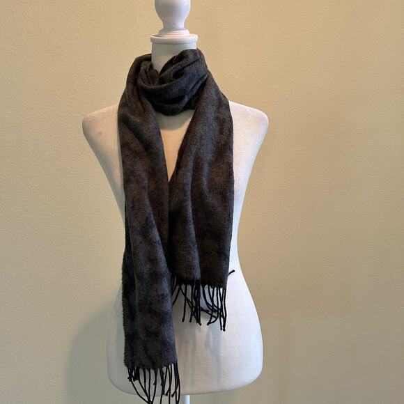 Cejon Scarf Grey Animal Print Tassel Hem Made in Italy OS - Picture 3 of 6